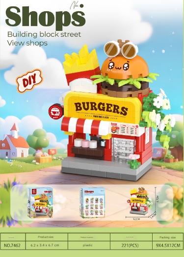Mini Street Shop Scene Building Block Kit – Colourful Micro-Scale Storefront Set