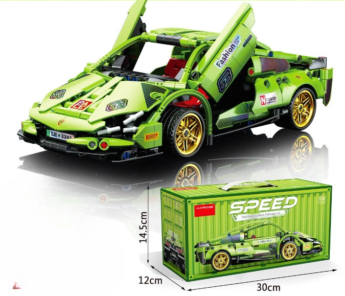 Pull-Back Sports Car Building Block Kit