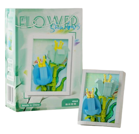 3D Flower Shadow Frame Building Kit – Floral Wall Art Display Set