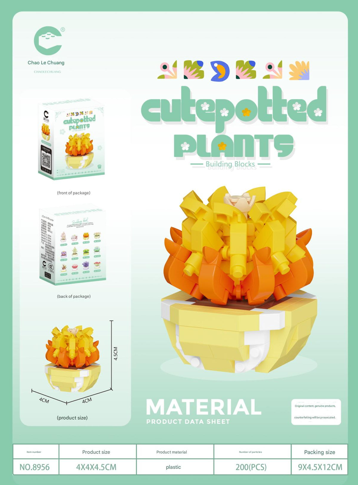 Cute Potted Plant Building Kit – Mini Botanical Display Set