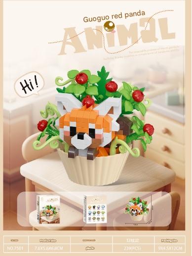 Animal Cup Garden Building Kit – Cute Character Micro Build Set