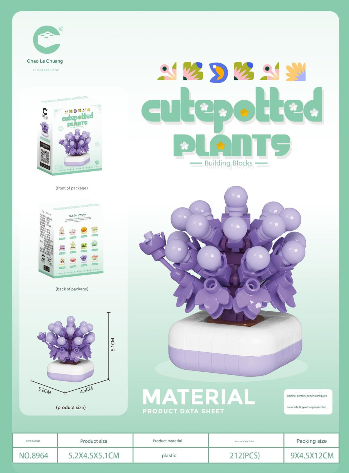 Cute Potted Plant Building Kit – Mini Botanical Display Set