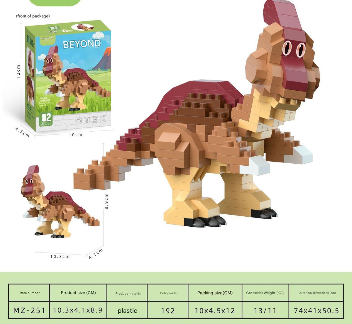 Cartoon Dinosaur Building Kit – Cute Dino Micro Build Set