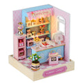 DIY Mini Wooden Dollhouse Kit Cute Room with LED Light