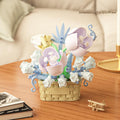 Blooming Flower Basket Micro Building Block Set