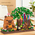 Mini Cute Bear Tree House Pen Holder Building Block Set