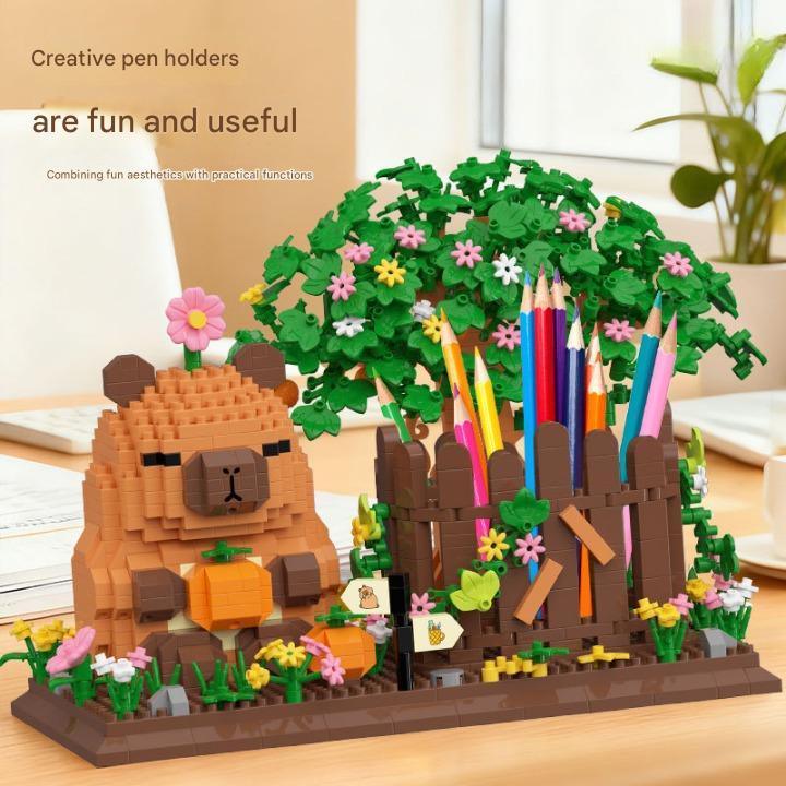 Capybara Pen Holder Building Kit – Cute Tree House Micro Build