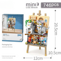 Mini Wooden 3D  Easel Scene Painting Micro Building Block Set