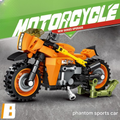 Mini Racing Motorcycle Micro Building Block Set