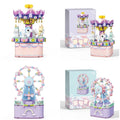 Amusement Park Music Box Building Block Kit – Rotating Carousel & Ferris Wheel Set