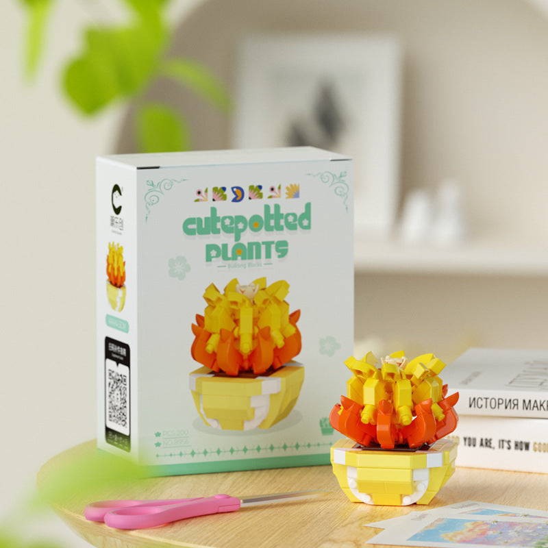 Cute Potted Plant Building Kit – Mini Botanical Display Set