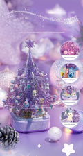 Purple Crystal Christmas Tree Building Block Set