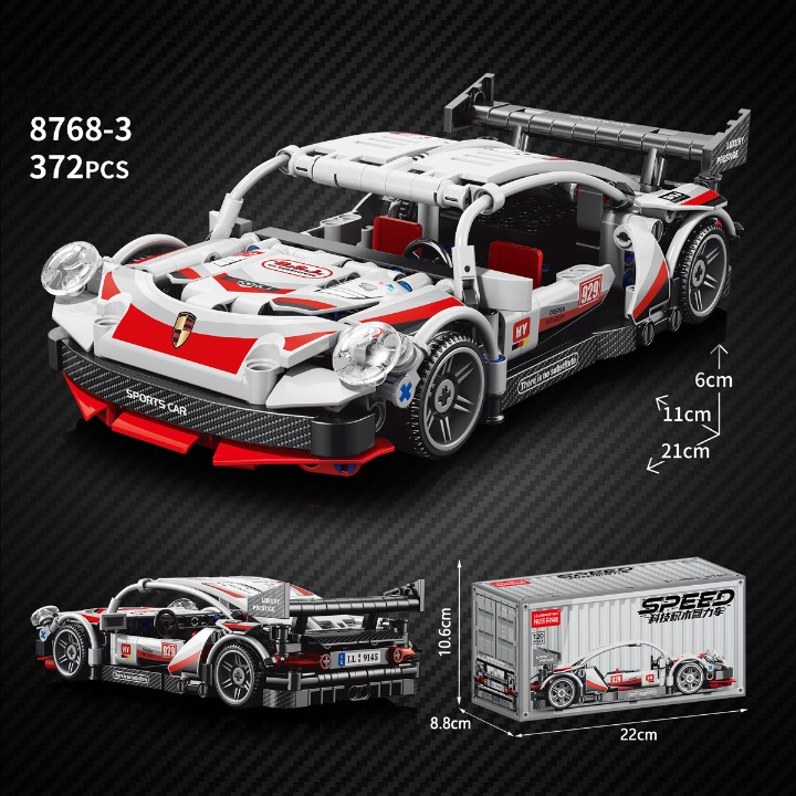 Super Racing Sports Car Building Kit – 1:20 Scale Pull Back Supercar