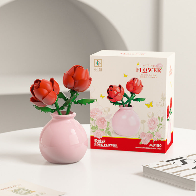 Flower Vase Building Kit – Elegant Floral Micro Build Set