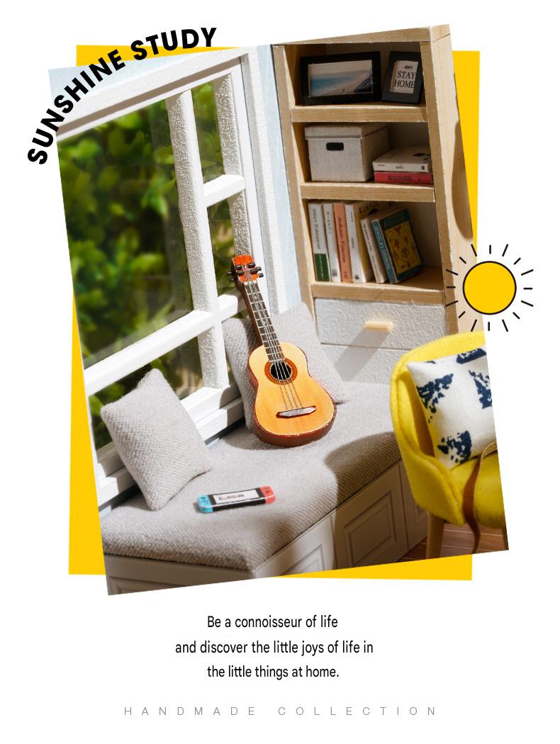 1:32 Handmade Mini Sunshine Study DIY Cabin Building Blocks Model Kit