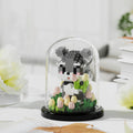 Cute Animal Glass Dome Building Block Kit – Miniature Animal Display Set with Dome