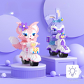 LED Cute Animal Scooter Mini Building Block Set