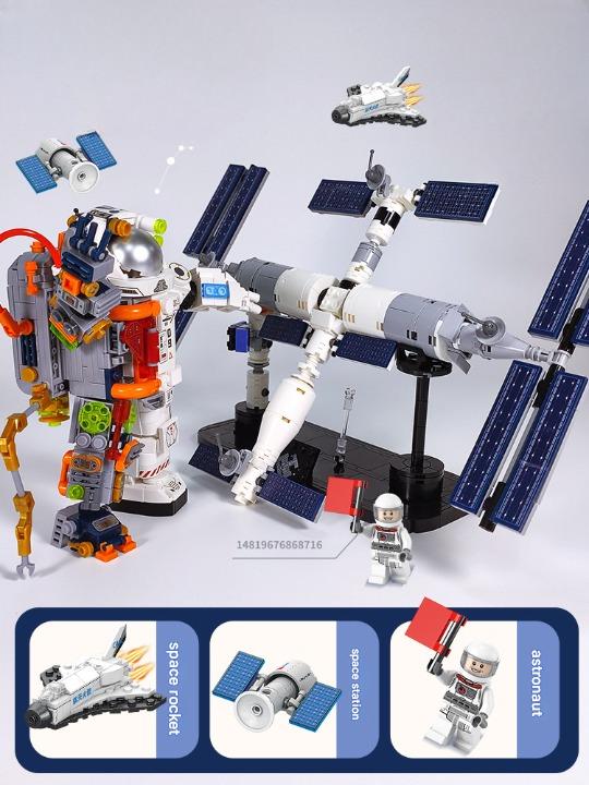 Astronaut Space Rocket Building Kit – 1000+ Piece Aerospace Display Set