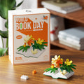 Mini Book Garden Flower Building Block Kit – Botanical Book Display Micro Build Set