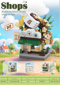 Mini Street Shop Scene Building Block Kit – Colourful Micro-Scale Storefront Set