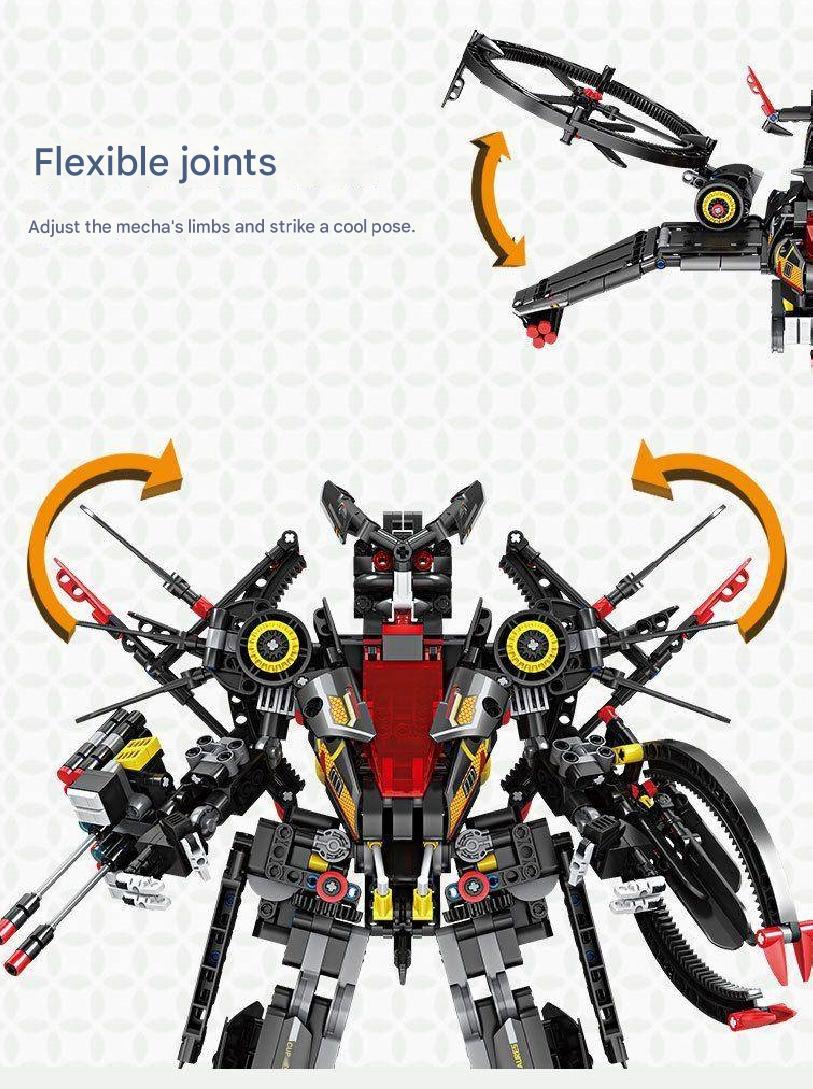 Black Lightning Mecha Building Kit – Twin Wing Combat Robot Display