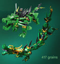 2-in-1 Mecha Dragon Ninja Building Block Kit – Elemental Dragon Warrior Display Set