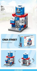 Mini Fast Food Street Scene Building Block Kit – Burger Shop & Café Micro Build Set