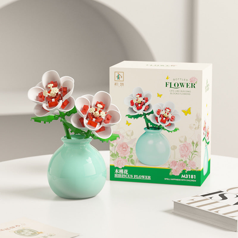 Flower Vase Building Kit – Elegant Floral Micro Build Set