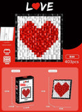 Pixel Love Heart Art Frame Micro Building Block Set
