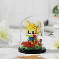 Cute Animal Glass Dome Building Block Kit – Miniature Animal Display Set with Dome