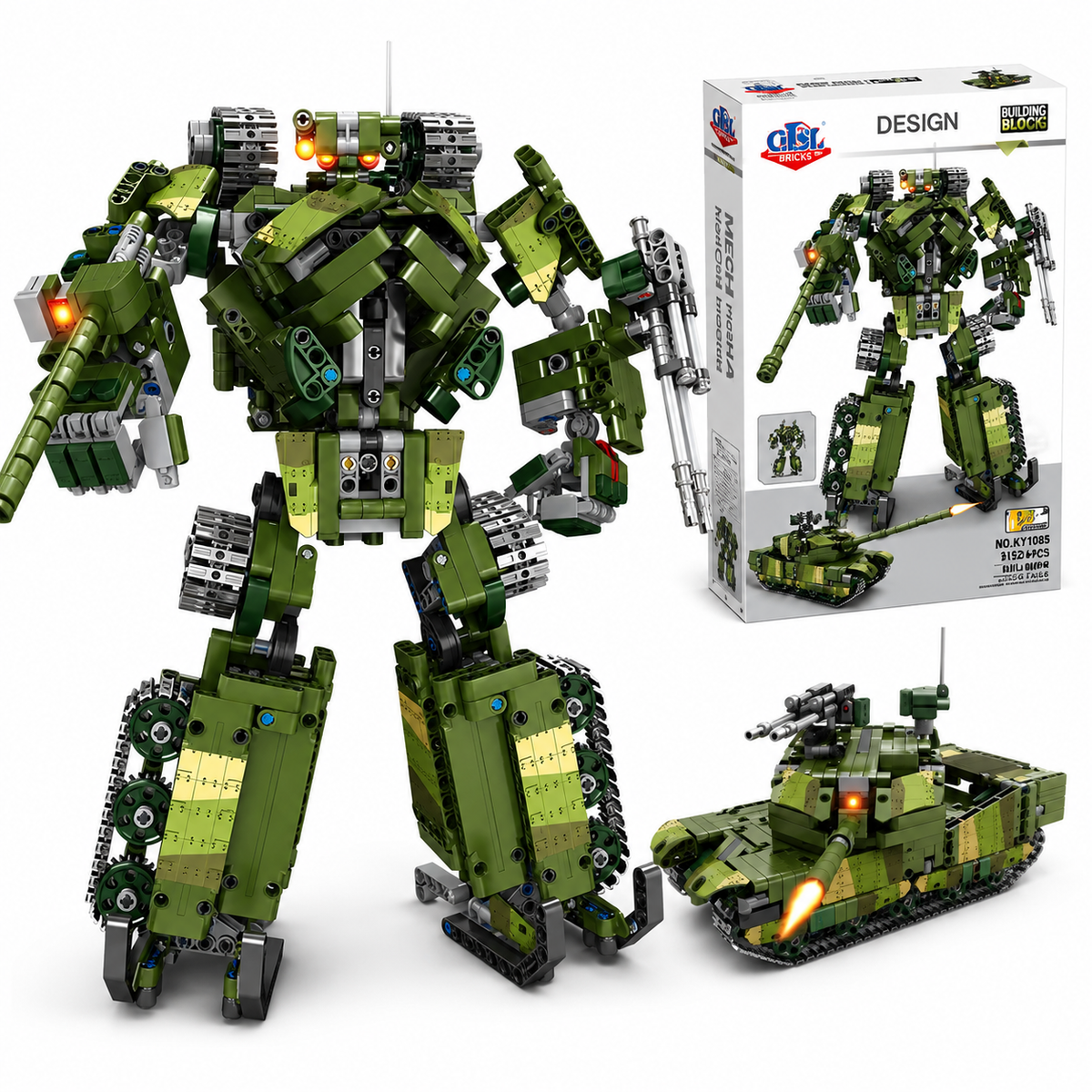 Battle Mech Building Kit – Military Transforming Robot Display
