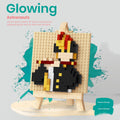 Mini Pixel Art Easel Building Block Kit – Famous Painting Micro Build with Wooden Frame