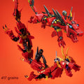 2-in-1 Mecha Dragon Ninja Building Block Kit – Elemental Dragon Warrior Display Set