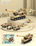 6-in-1 Military Combat Vehicles Building Block Kit – Aircraft Carrier Helicopter & More