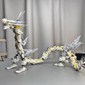 White Mechanical Hurricane Dragon Building Block Kit – Large-Scale Fantasy Display Set