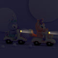 LED Cute Animal Scooter Mini Building Block Set