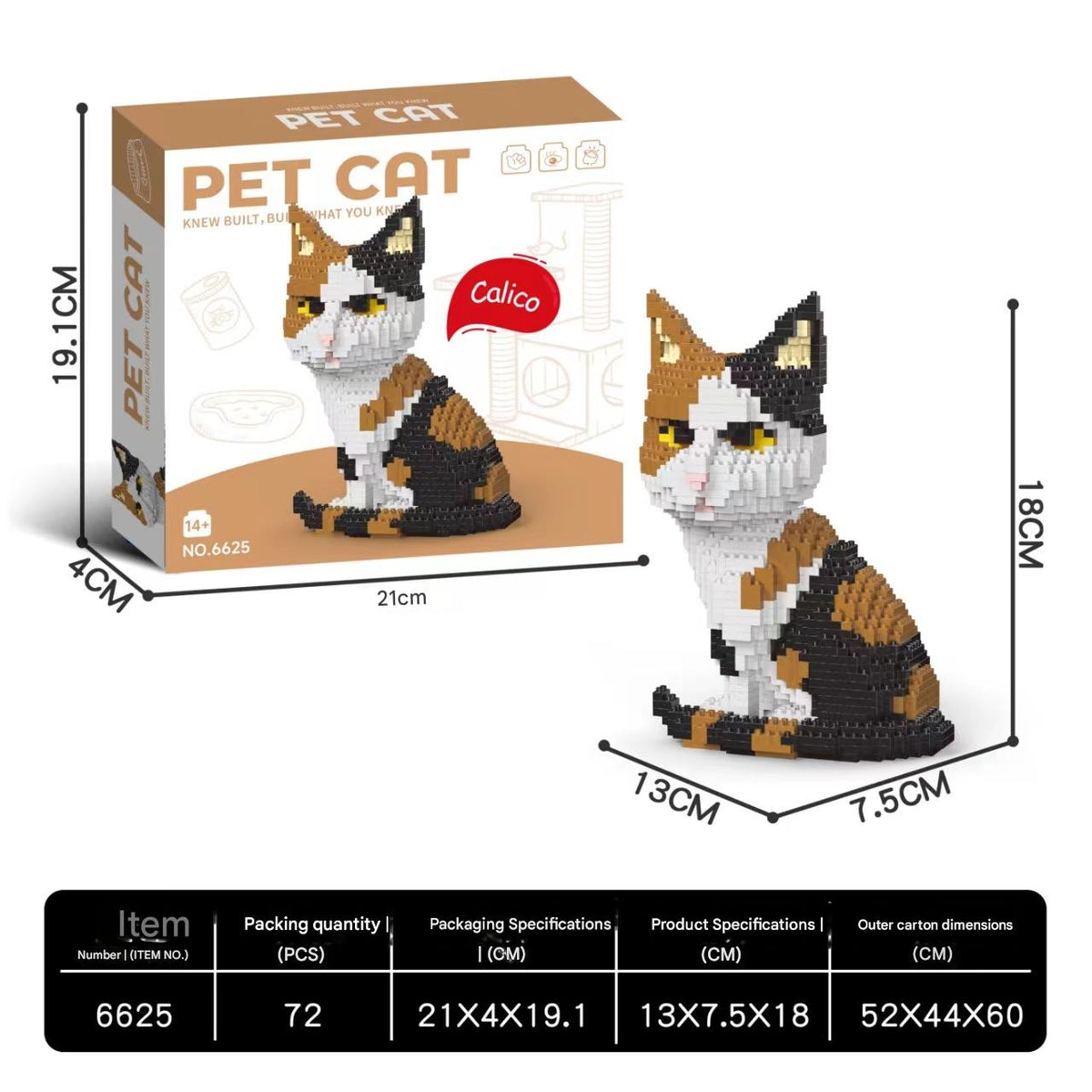 Cat Building Kit – Realistic Lifelike Cat Micro Build Set