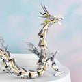 White Mechanical Hurricane Dragon Building Block Kit – Large-Scale Fantasy Display Set