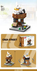 Mini Fast Food Street Scene Building Block Kit – Burger Shop & Café Micro Build Set