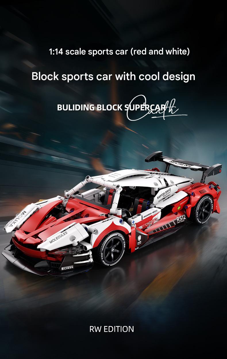 Supercar Building Kit – 1:14 Scale High Detail Sports Car Display Set
