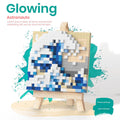 Mini Pixel Art Easel Building Block Kit – Famous Painting Micro Build with Wooden Frame