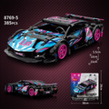 1:20 Scale Pull-Back Racing Car Building Block Kit – Supercar Micro Build Race Set