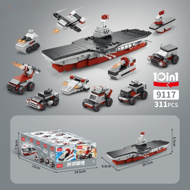 Emergency Vehicles Building Kit – 10-in-1 Fire Truck & Police Car Set