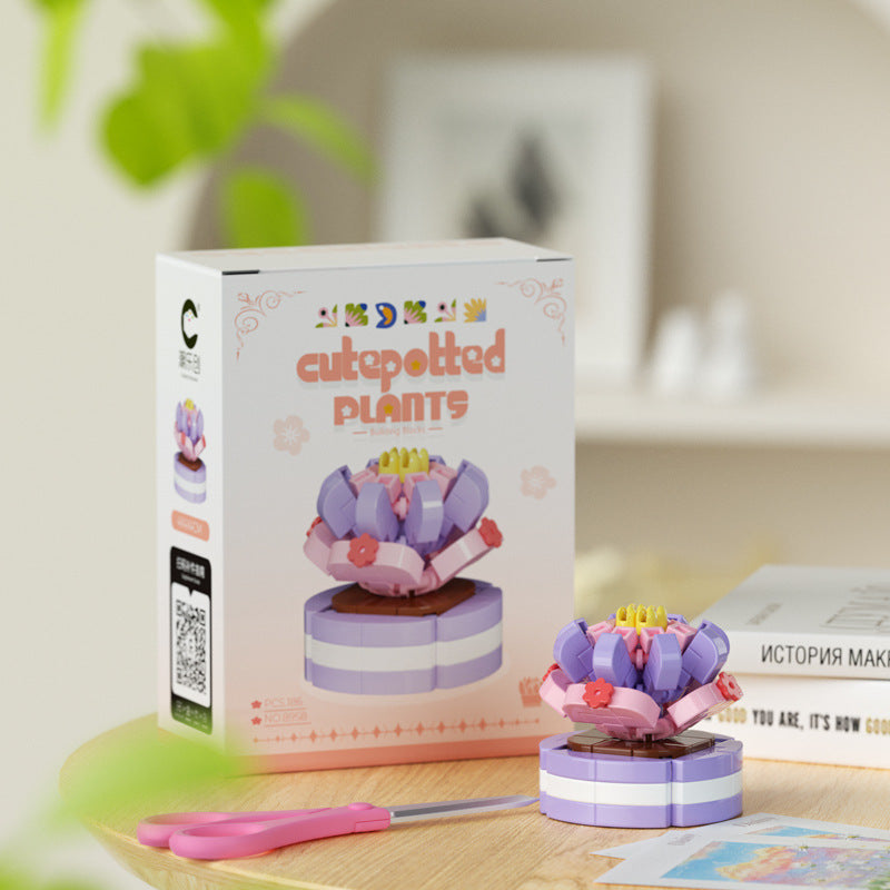 Cute Potted Plant Building Kit – Mini Botanical Display Set