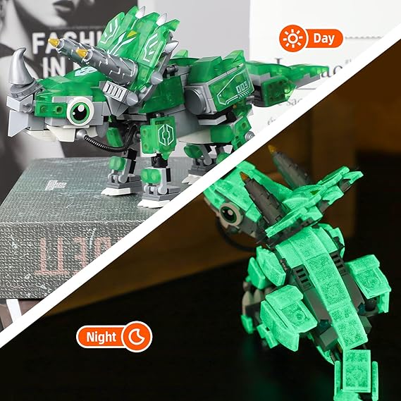 Glow in the Dark Dinosaur Building Kit – Mechanical Dino Display | 350-380 Pcs