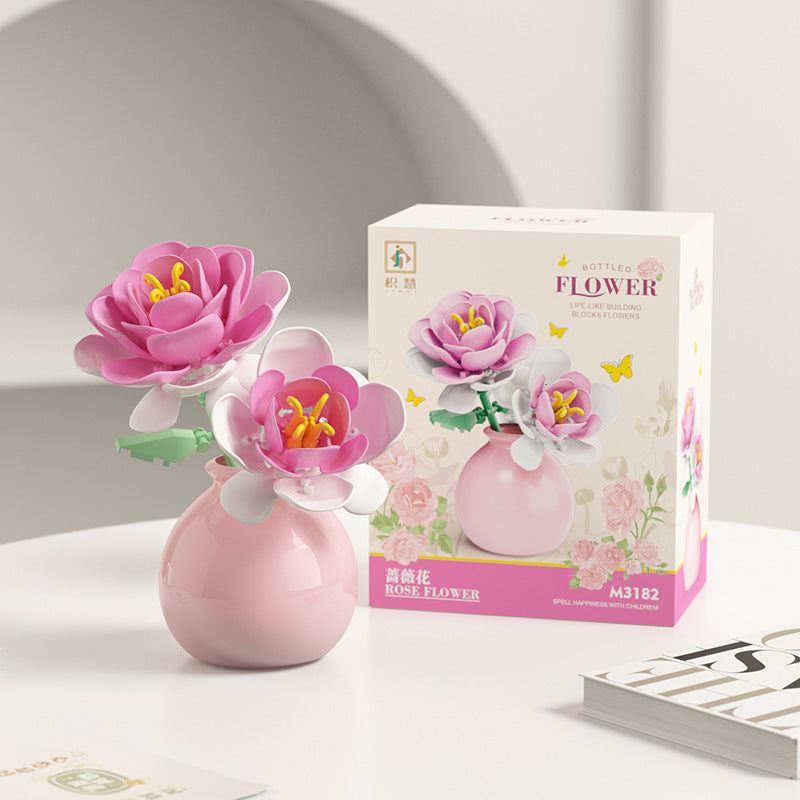 Flower Vase Building Kit – Elegant Floral Micro Build Set