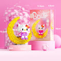 Cute Cartoon Animal Moon Display Micro Building Block Set