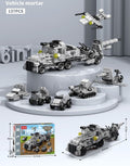 6-in-1 Military Combat Vehicles Building Block Kit – Aircraft Carrier Helicopter & More