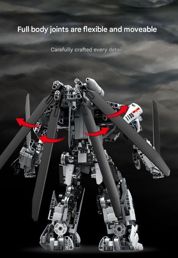 Armed Mecha Building Kit – Futuristic Transforming Combat Robot