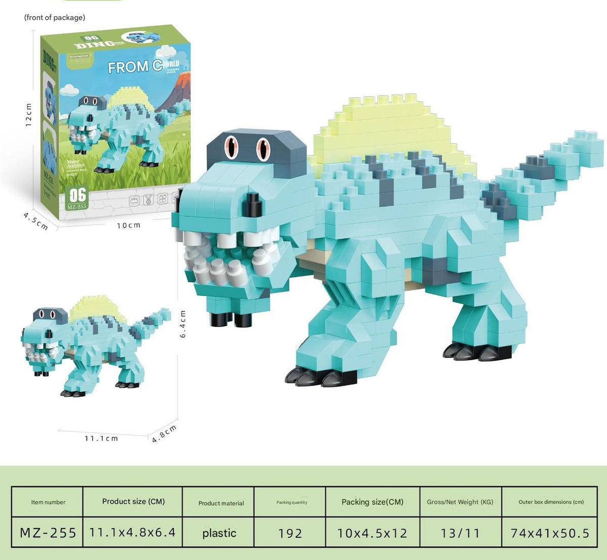 Cartoon Dinosaur Building Kit – Cute Dino Micro Build Set